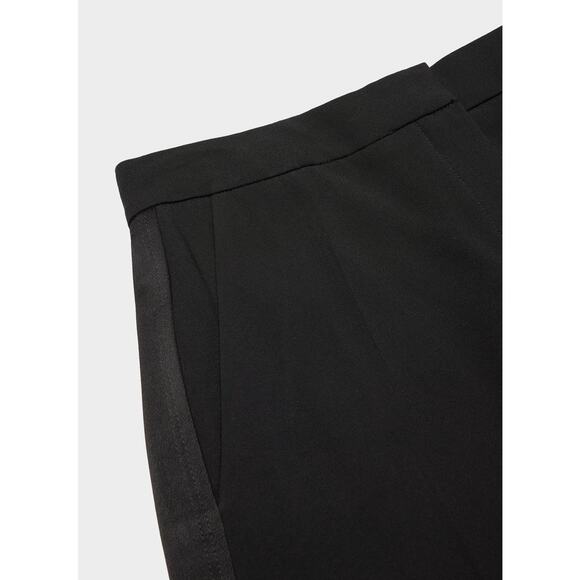 TEN Aritzia Estela Pleated Crepe Pant Black Mid Rise Wide Leg Unlined Women's 0 - Picture 4 of 12